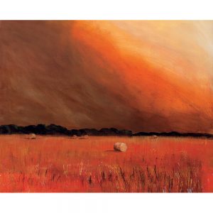 SG521 paint painting field meadow farm bale land landscape landscapes