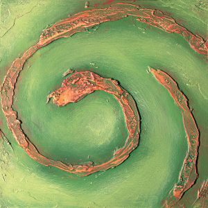 SG550A contemporary abstract green texture swirl round
