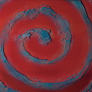 SG550F contemporary abstract red blue texture swirl round