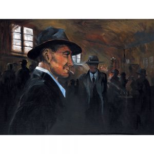 SG604 portrait gentleman figures vintage 1920 men pub bar socal suit hat