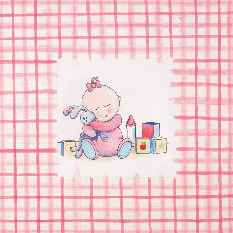 SG640 watercolour illustration baby babies girl pink