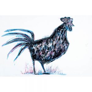 SG666 contemporary abstract chick chicken rooster farm animals