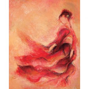 SG720 abstract female women figures red dresses