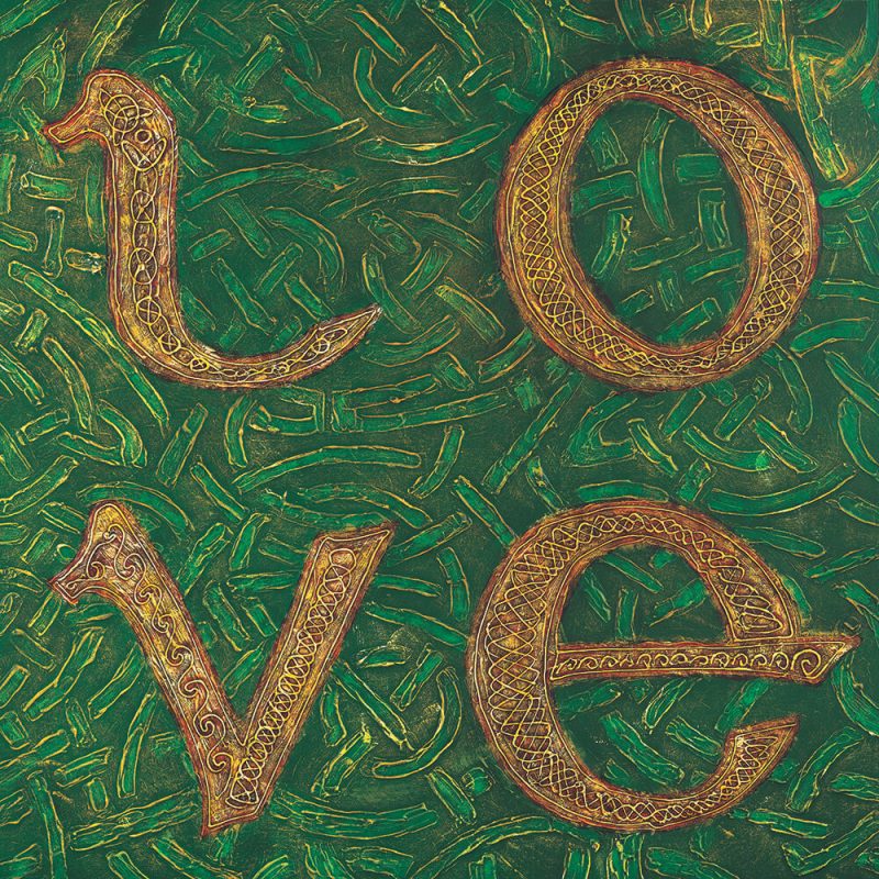 SG733 irish ireland celtic knot texture green gold paint love