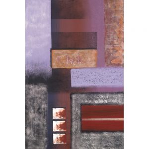 SG916 contemporary abstract square squares line lines purple grey red orange painting