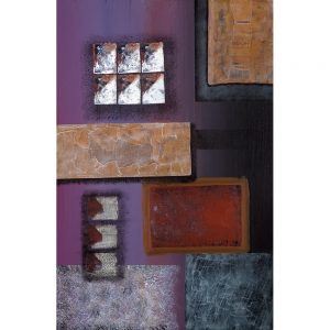 SG918 contemporary abstract square squares line lines purple grey red orange painting