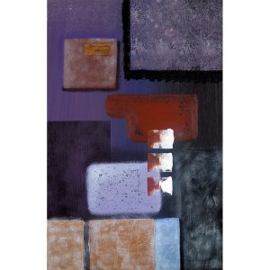 SG919 contemporary abstract square squares line lines purple grey red orange painting