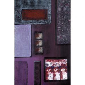 SG920 contemporary abstract square squares line lines purple grey red orange painting