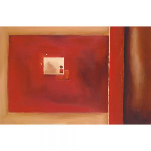 SG923 contemporary abstract square squares tan beige red maroon tree