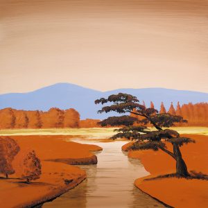 SG926 landscape landscapes autumn tree trees river pond lake painting paint