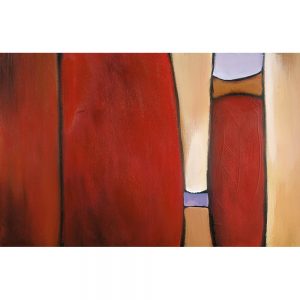 SG947 contemporary abstract square squares tan beige red maroon tree shape painting shapes