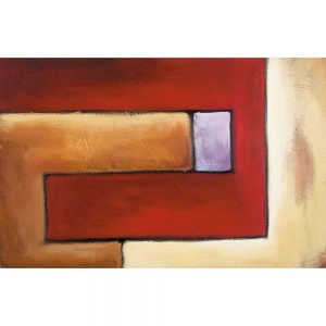 SG948 contemporary abstract square squares tan beige red maroon tree shape painting shapes purple