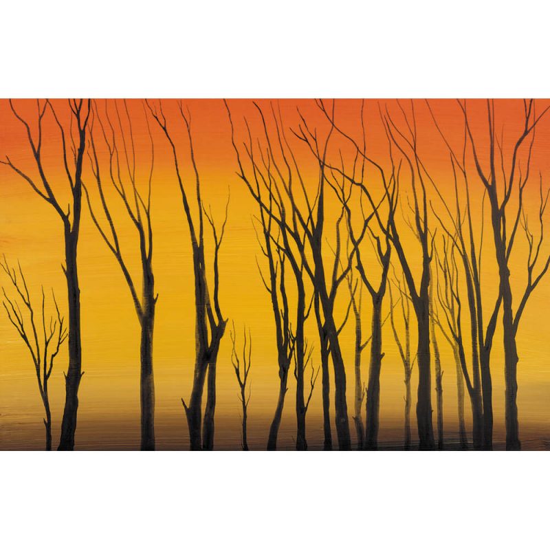 SG954 painting tree trees winter sunset sunrise yellow orange morning nature