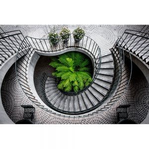 TM1289 architecture staircase mosaic green