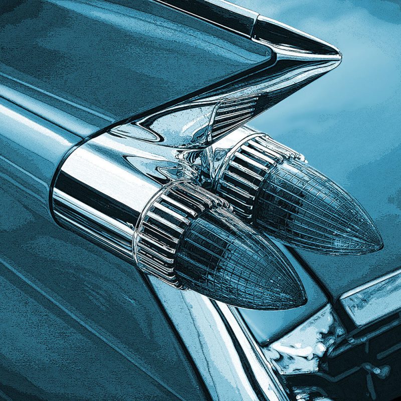 TM1317 automotive american cars rocket lights blue