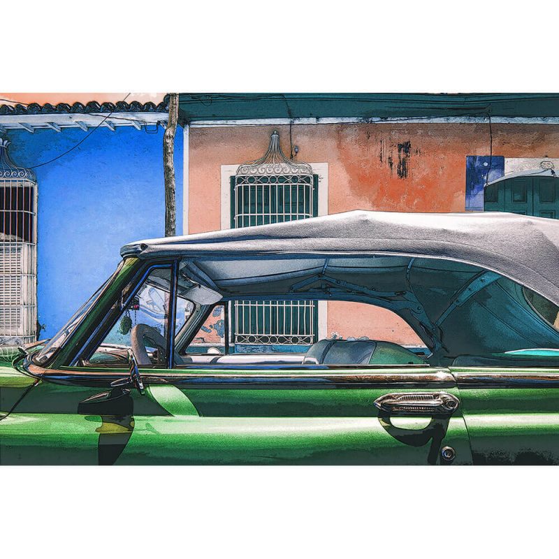 TM1361 automotive cuban cars convertible green