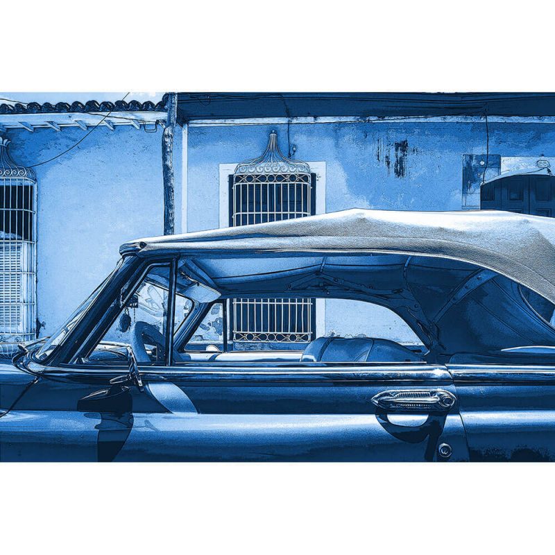 TM1363 automotive cuban cars convertible blue