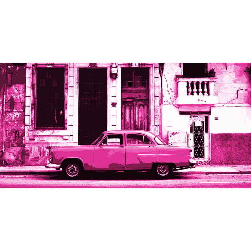 TM1376 automotive cuban cars street pink