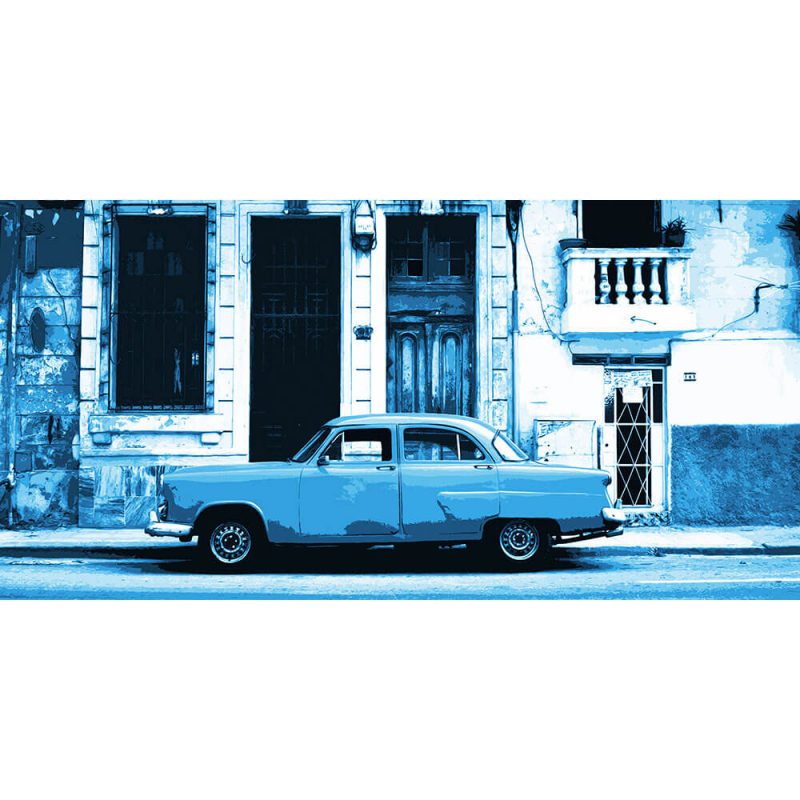 TM1378 automotive cuban cars street blue
