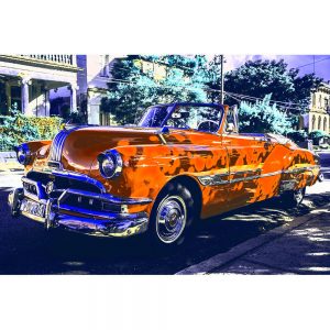 TM1387 automotive cuban cars pontiac orange
