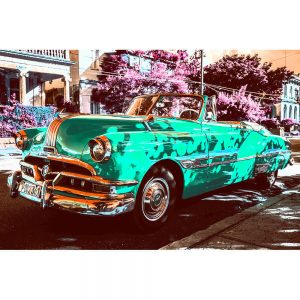 TM1389 automotive cuban cars pontiac turquoise