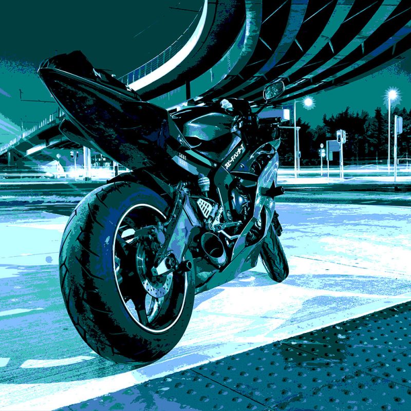 TM1521 automotive motorcycles racer blues