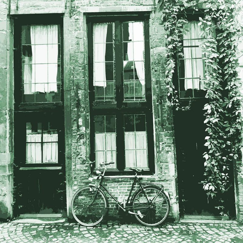 TM1571 bicycles retro house green