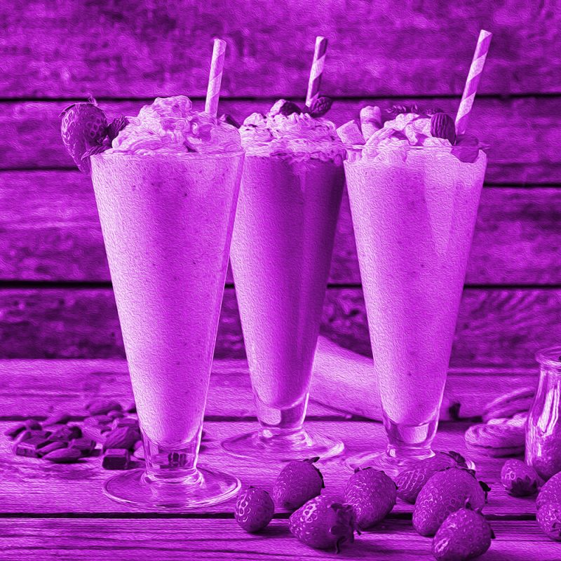 TM1878 milk shakes and straws pink