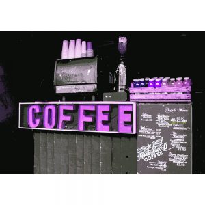 TM1888 coffee sign in shop pink