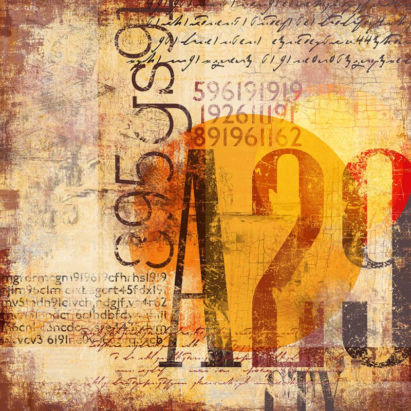 TM2015 type numbers grunge art