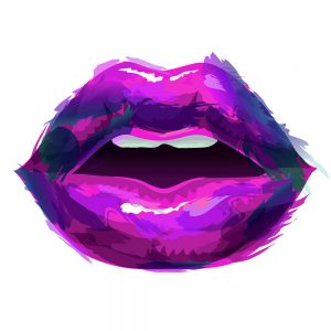TM2118 lips graphic pink purple