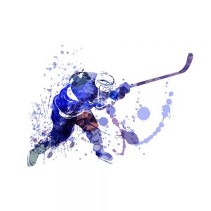 TM2159 ice hockey player grunge