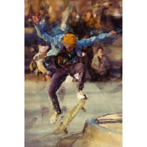 TM2185 skateboarder action crowds