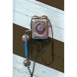 TM2244 retro phone wood paneling brown