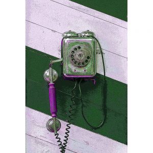TM2245 retro phone wood paneling green