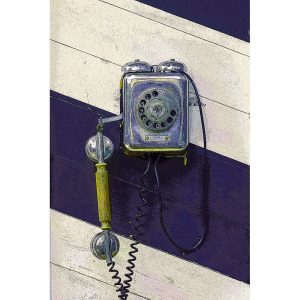 TM2246 retro phone wood paneling purple