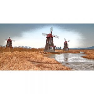 TM2259 windmills rushes water hills