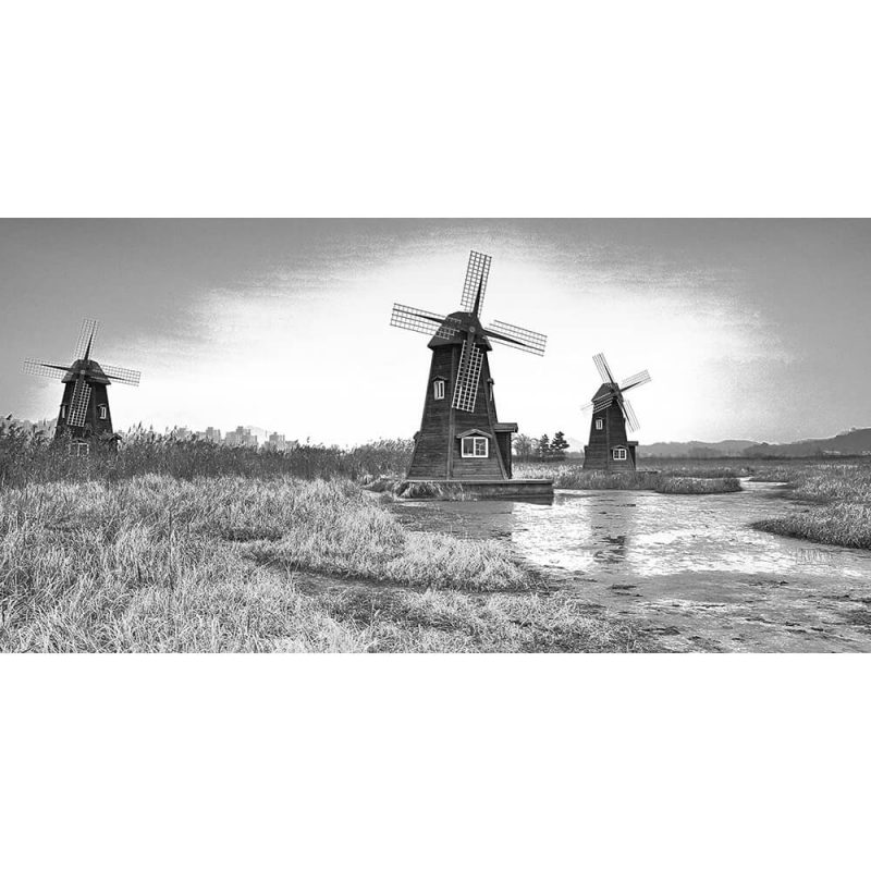 TM2260 windmills rushes water hills mono