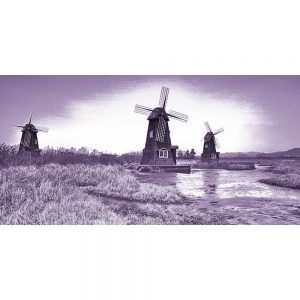 TM2261 windmills rushes water hills lilac