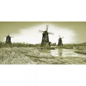 TM2262 windmills rushes water hills green