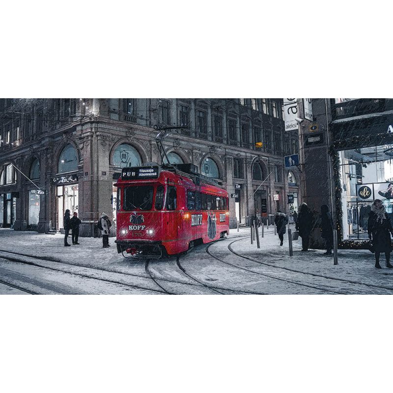 TM2305 tram in snow storm red