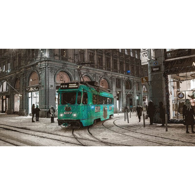 TM2306 tram in snow storm turquoise