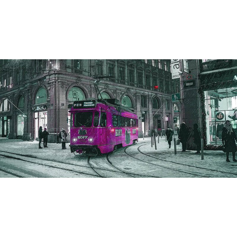 TM2308 tram in snow storm pink