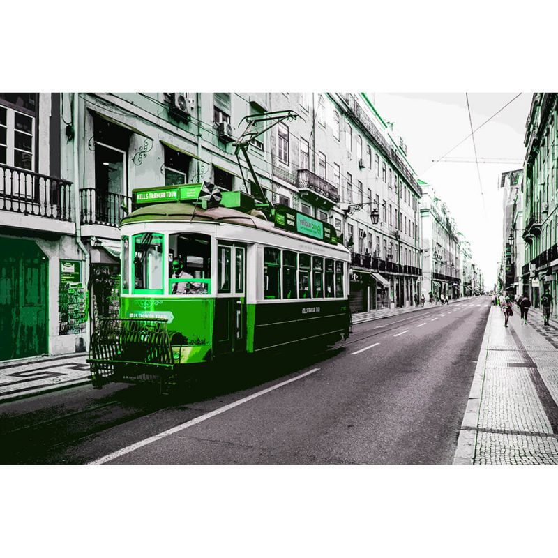 TM2321 tram in street green
