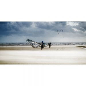 TM2375 windsurfers sea waves stormy sky