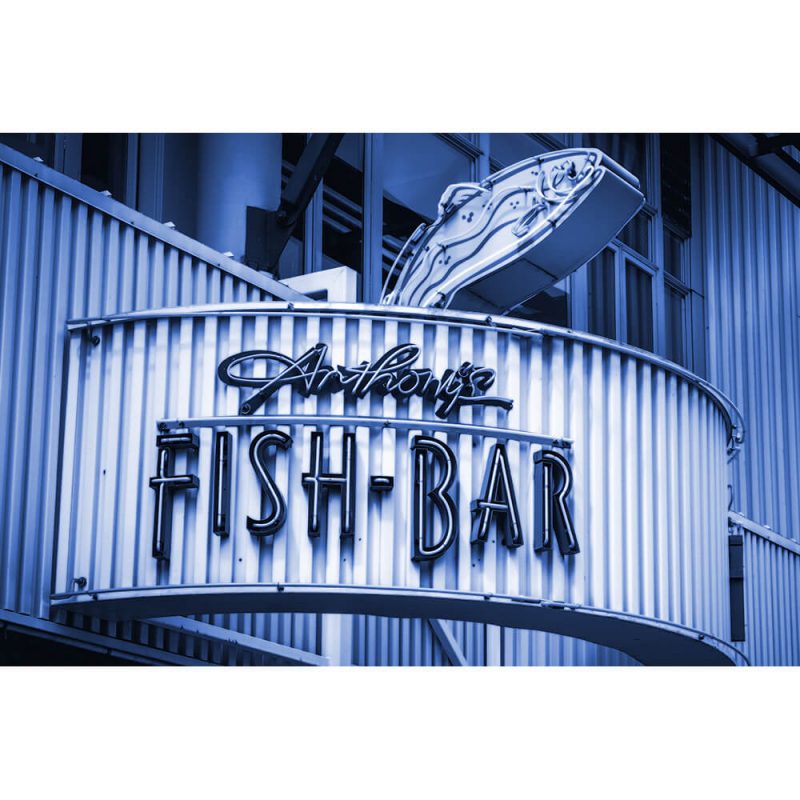 TM2411 fish bar neon sign blue