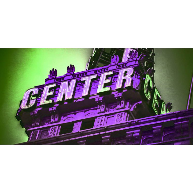 TM2420 center centre neon sign purple