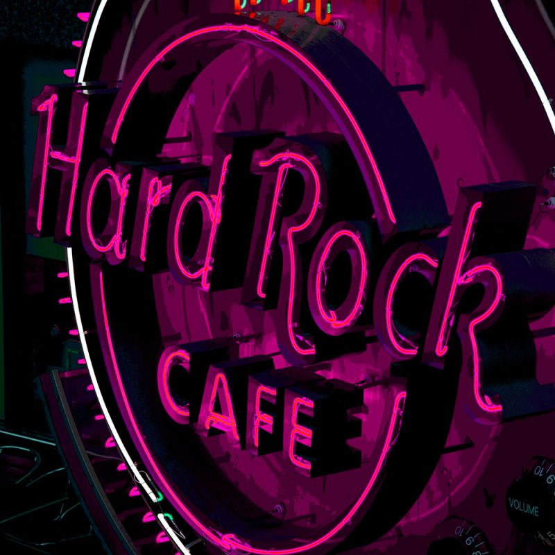 TM2424 hard rock cafe neon sign magenta
