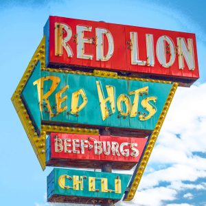 TM2445 red lion neon sign
