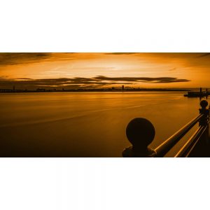 TM2799 liverpool sunset river mersey orange